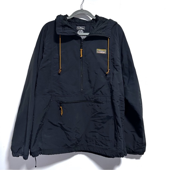 L.L. Bean Mountain Classic Anorak Jacket Men’s XL Regular Black Hood Pocket Coat - Picture 1 of 5